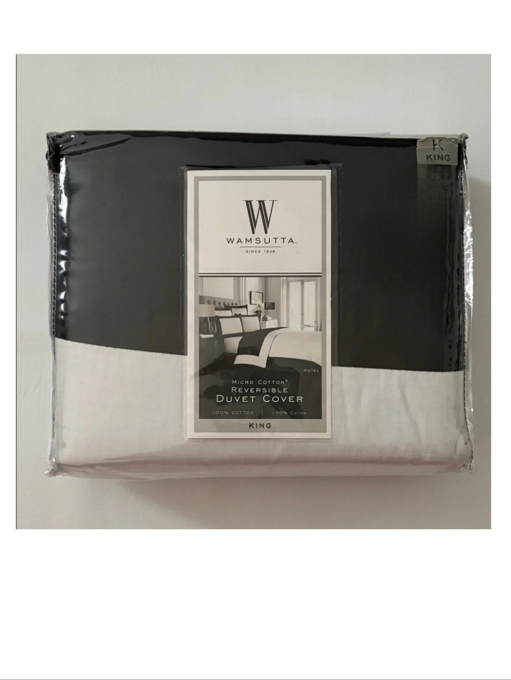 Rare Discontinued Wamsutta Hotel Micro Cotton Reversible Duvet Cover King Size